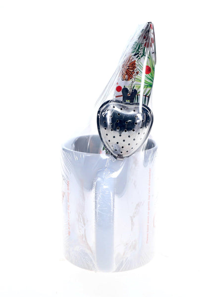 Holiday Spice Tea Mug with Matching Loose Tea Box, STRIANER