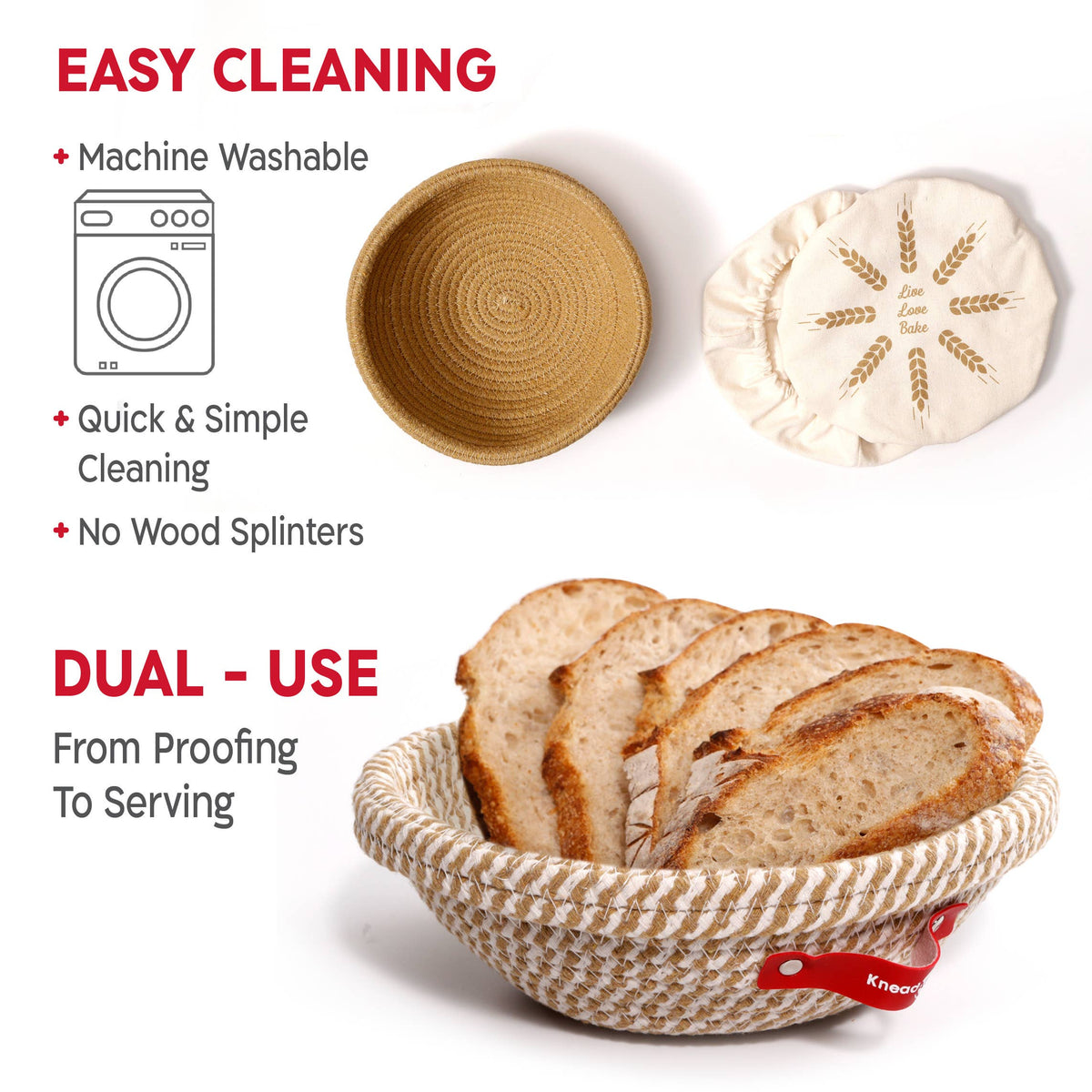 KneadAce PRO Sourdough Kit:34oz Jar-Round Baskets-Bread Lame