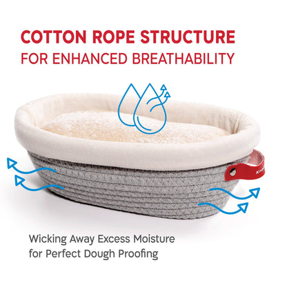 Oval Cotton Rope Proofing Baskets Set