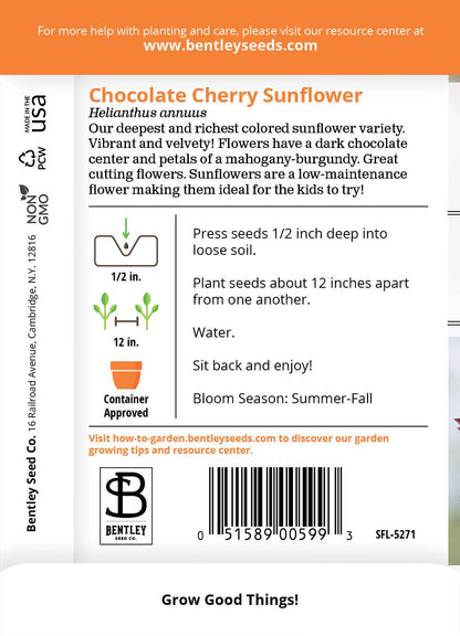 Sunflower, Chocolate Cherry Seed Packets