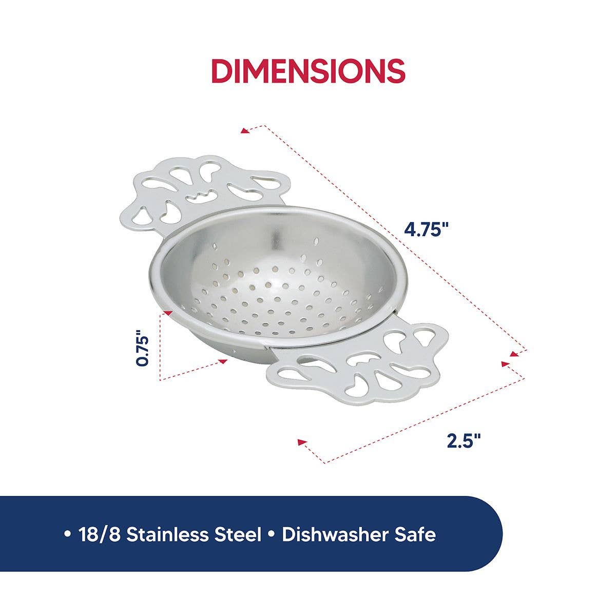 Stainless Steel English Tea Strainer for Loose Leaf Tea