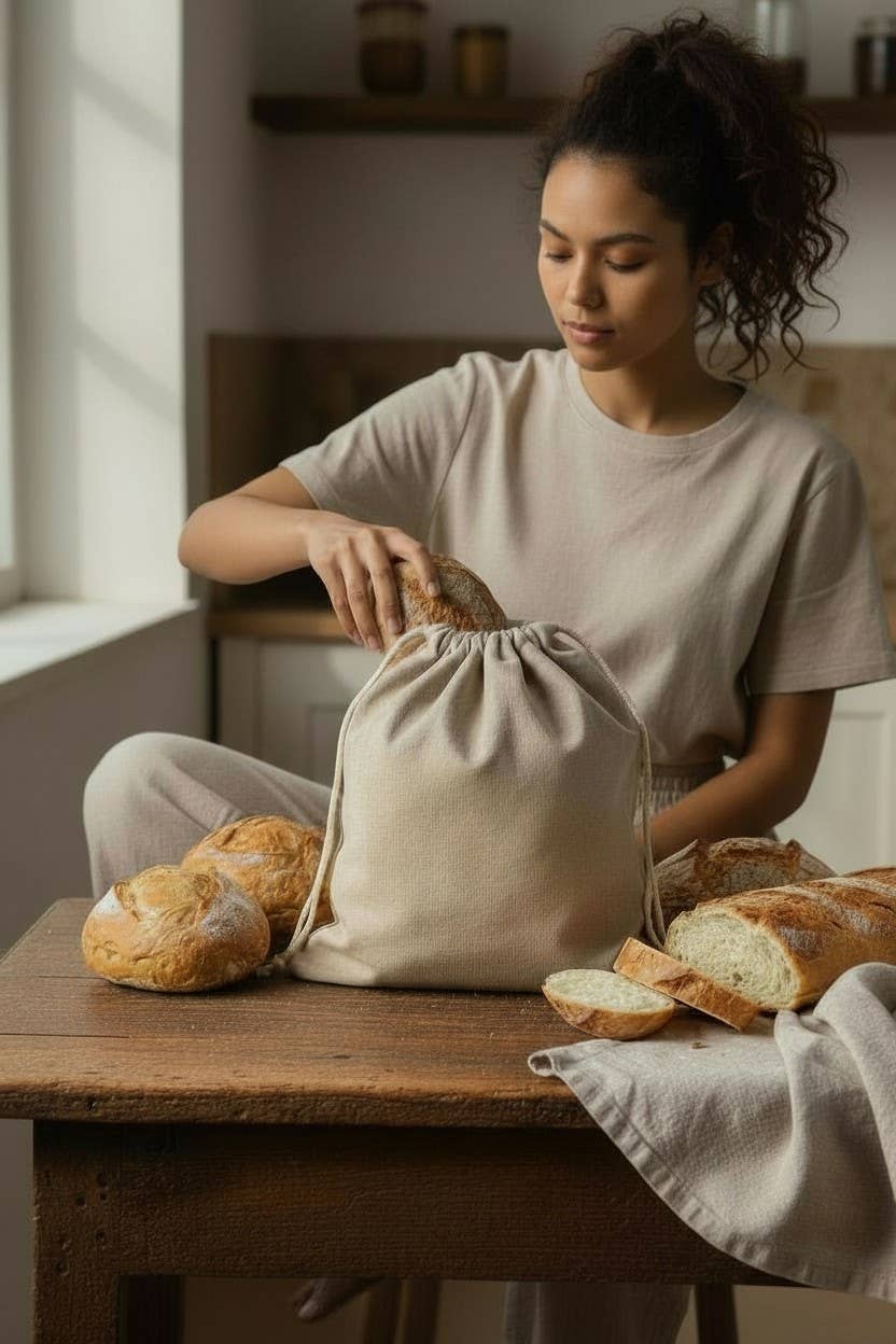 Large Beeswax Bread Bag, Reusable Storage Bakery Bag