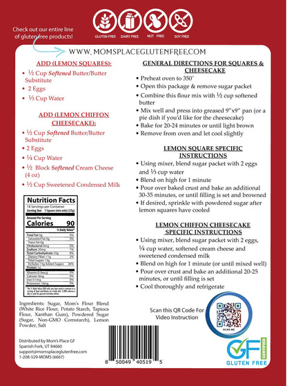 Gluten-Free Luscious Lemon Squares Mix