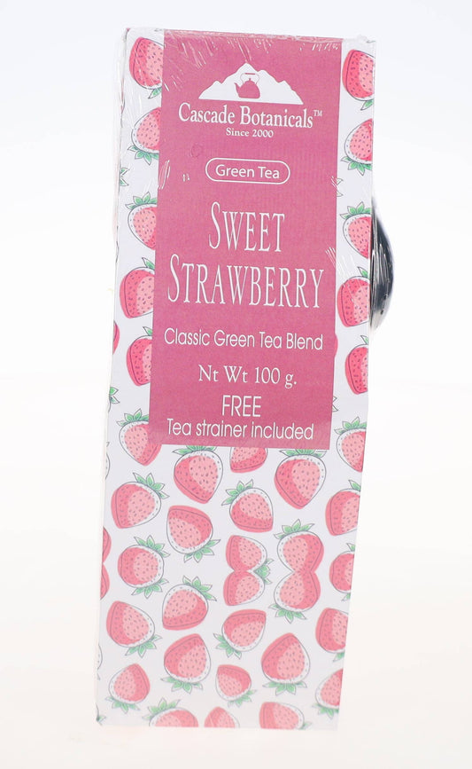 Sweet Strawberry Green Loose Tea Gift Box FREE STRAINER