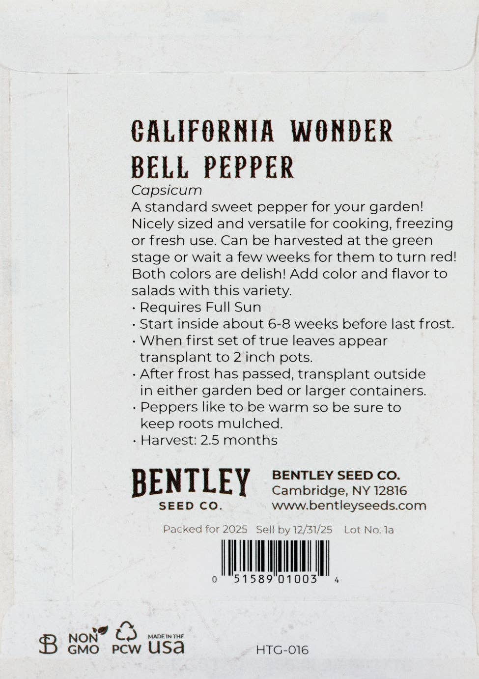 Pepper-California Wonder 1928