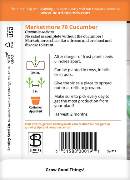 Cucumber, Marketmore 76 Seed Packets