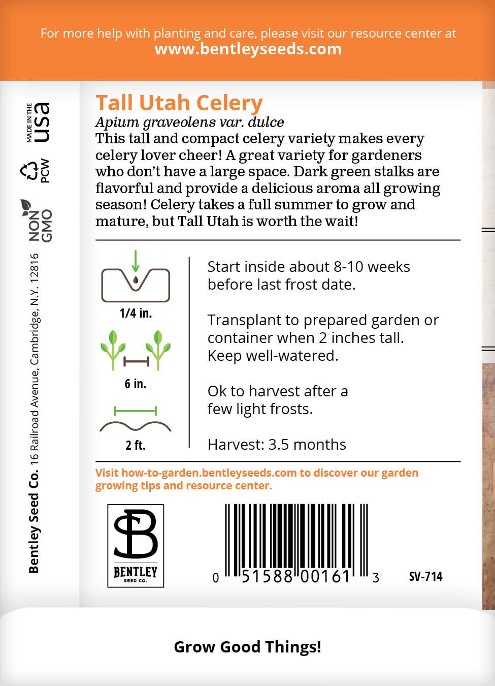 Celery- Tall, Utah Seed Packets