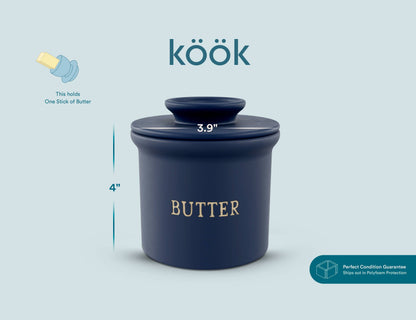 Kook French Butter Keeper Dish, Ceramic