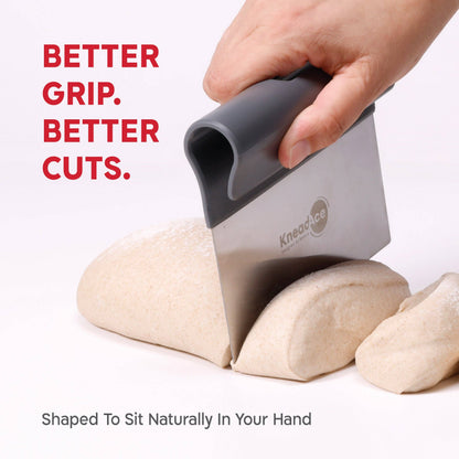 KneadAce Bench Scraper and Baker's Brush: White / Red