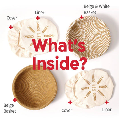 Round Cotton Rope Proofing Baskets Set