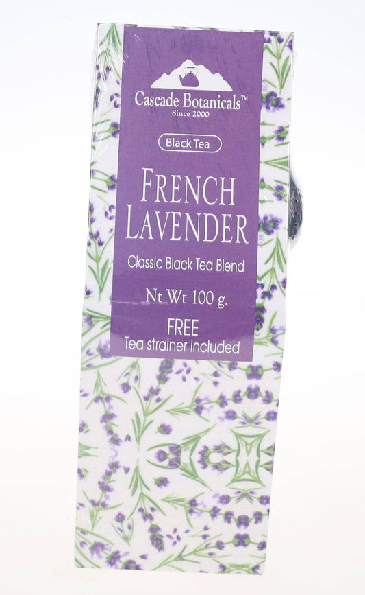 French Lavender Black Loose Tea Gift Box, Classic Flavor, FREE STRAINER