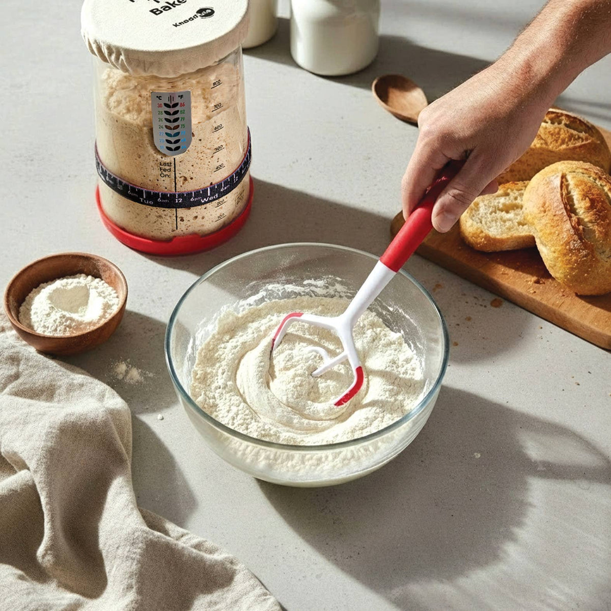 KneadAce® Dough Wand, Danish Dough Whisk