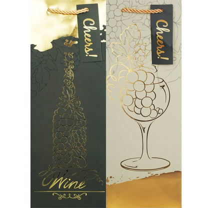 Wine Bag - Grape with gold foil Accents