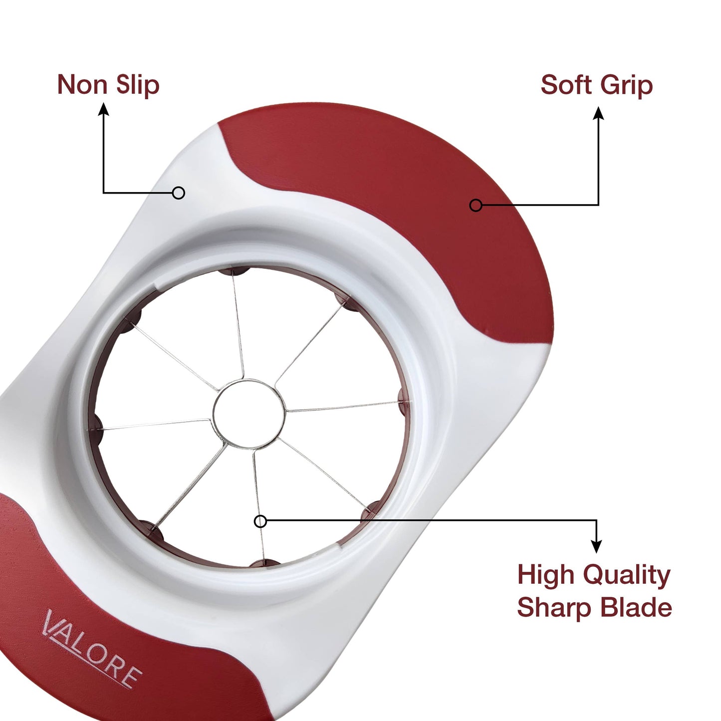 Valore Soft Grip Food Slicer with 3 Blades Apple/Fries/Mango