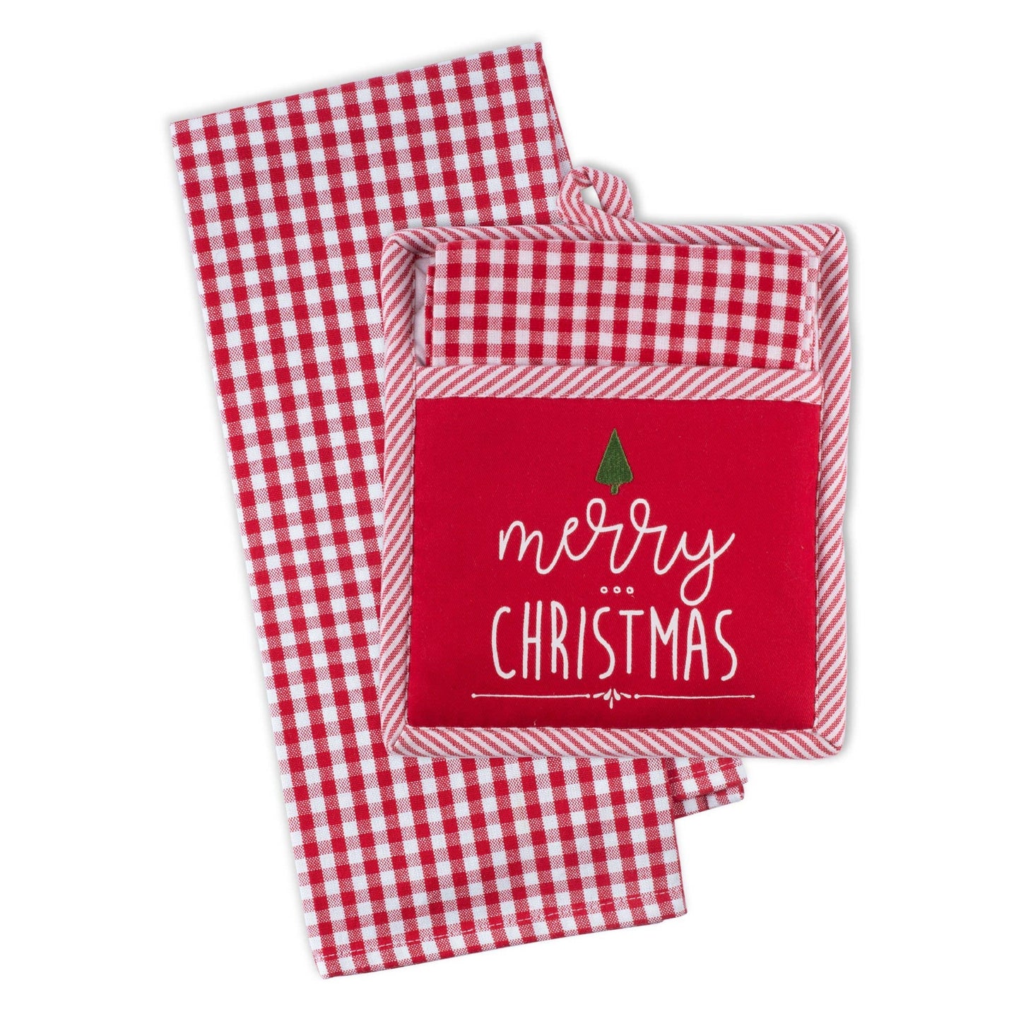 Merry Christmas Tree Potholder Gift Set