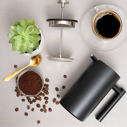 Mixpresso Stainless Steel French Press Coffee Maker 27 Oz 800ML Double Wall Metal Insulated Coffee Press & Tea Brewer: Bronze