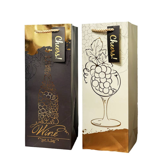 Wine Bag - Grape with gold foil Accents