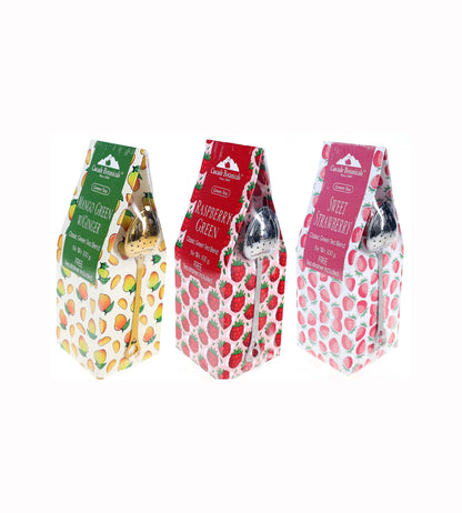 Green Loose Tea Gift Box, Classic Flavors, FREE STRAINER: Mango Green