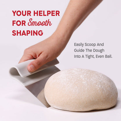 KneadAce Bench Scraper and Baker's Brush: White / Red