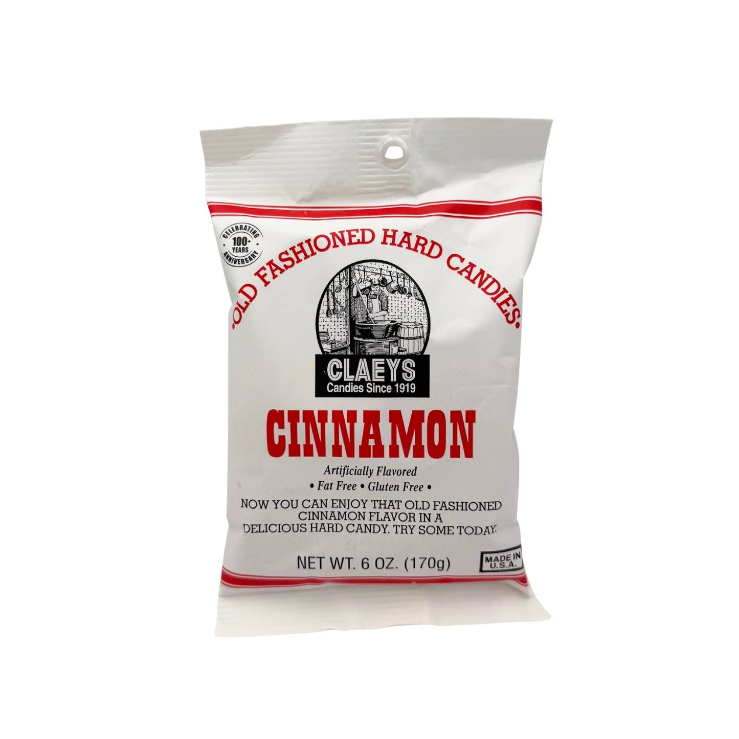 Claeys Old Fashioned Hard Candy Cinnamon Drops 6oz Bag
