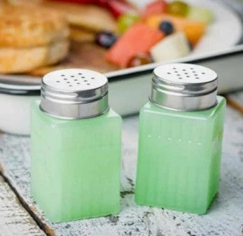 Jadeite Glass Salt & Pepper Shaker set of 2